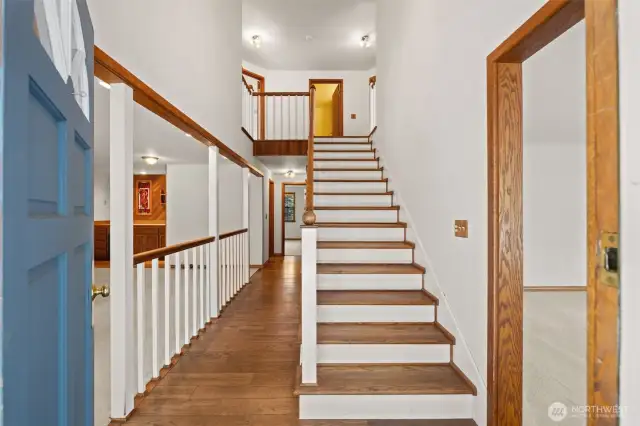 Home can live like a rambler, with 4 additional rooms upstairs.