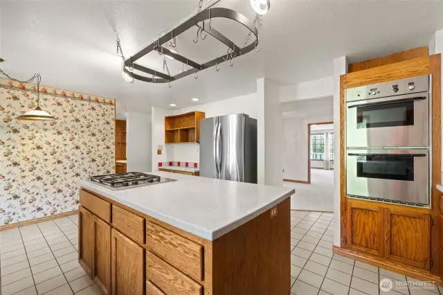 Eating space in Kitchen and adjoining dining room.