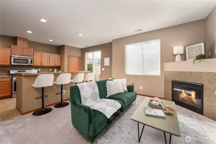 Warm and welcoming family room