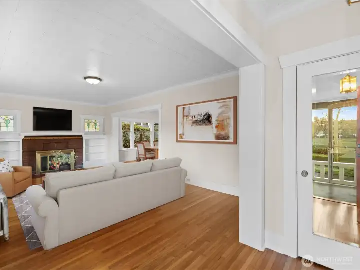 Refinished original oak hardwood floors.