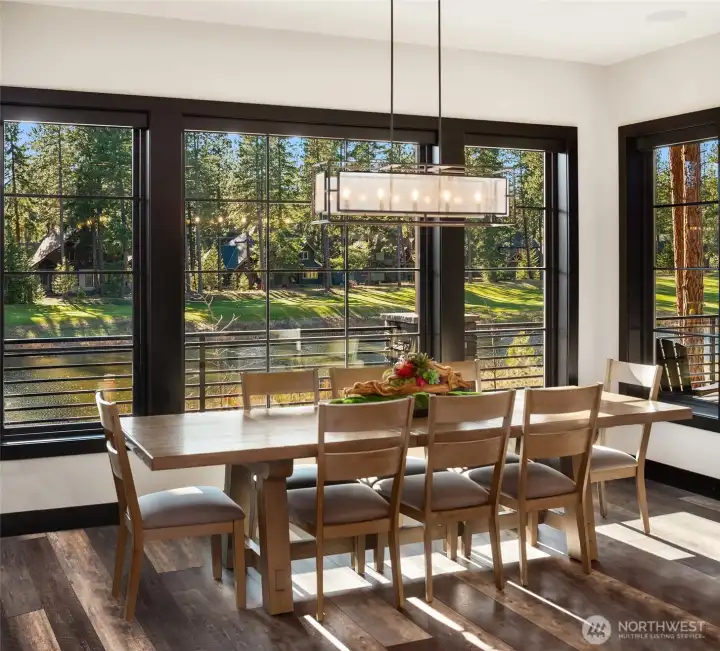 Beautiful dining area equipped for family and guests