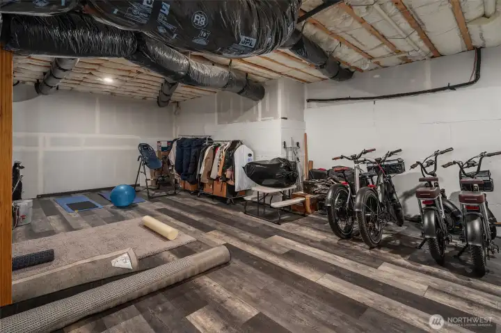 Large Lower Level Extra room perfect for a fitness center or storage