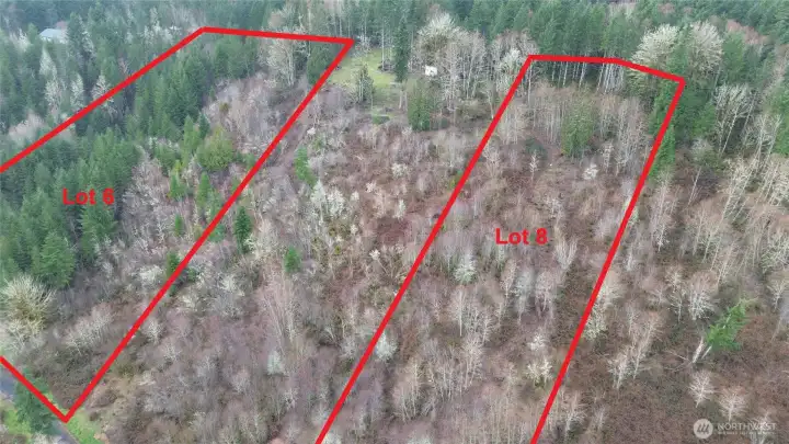 Both lots 6 and 8 are available. Neighbor in between on lot 7 has done some clearing.