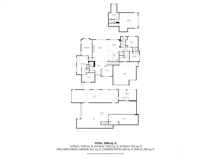 Schematic floorpan not including additional shop.