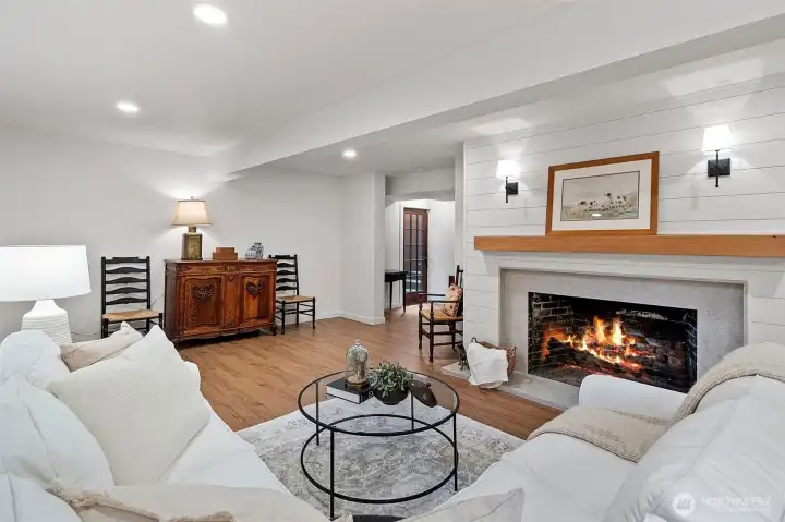 A fully rebuilt lower level where refined taste and practical function persist, floor to ceiling.