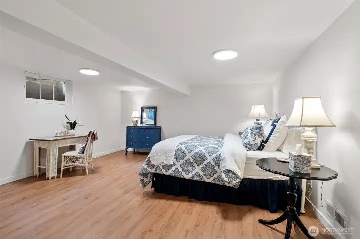 Spacious bedroom on lower level.