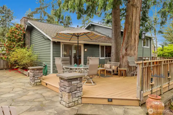 Deck off of the dining room is plumbed for a gas bbq.