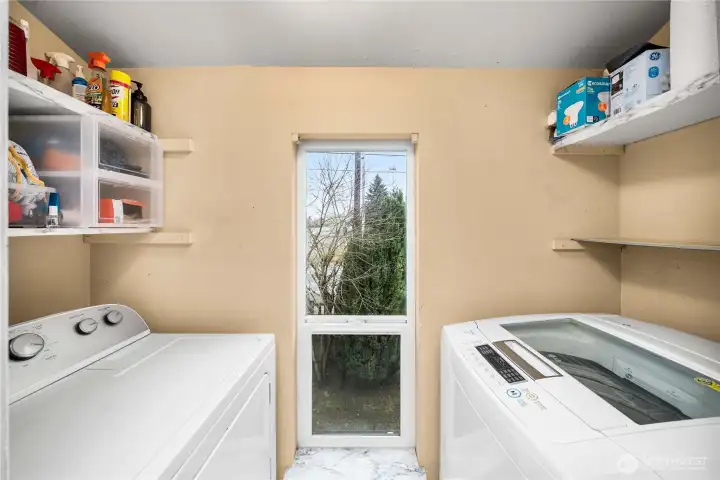 Utility Room including washer and dryer.