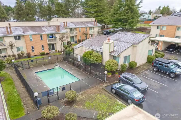 Areal of swimming pool behind Club House.