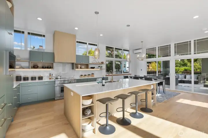 Great room has slider to huge covered main deck.