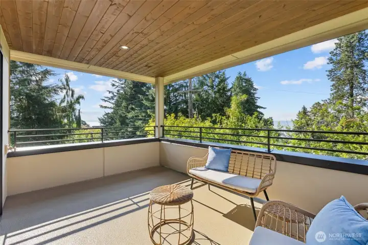 There are good partial views of Puget Sound and the Mountains from here.