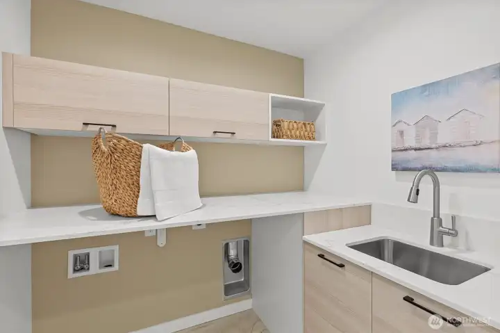 Laundry room with sink.