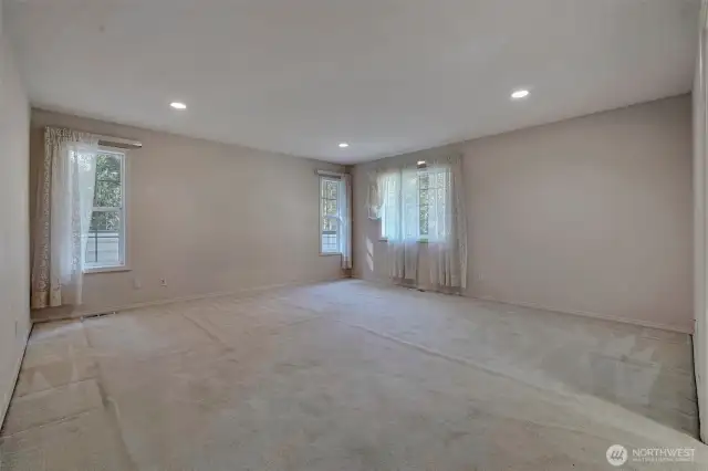 Generous primary bedroom