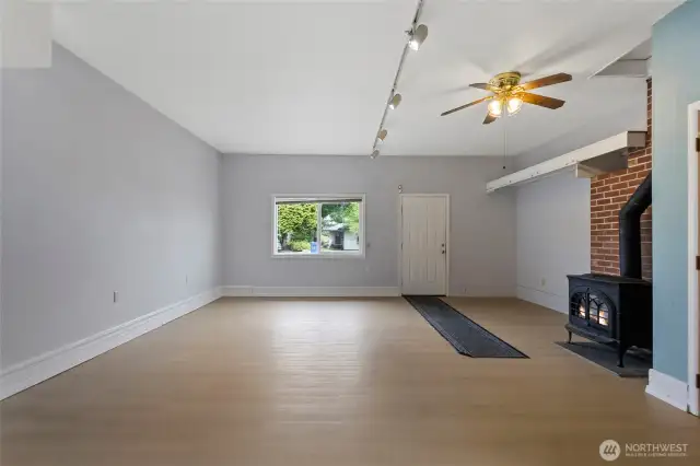 Living room on the second side facing the front door