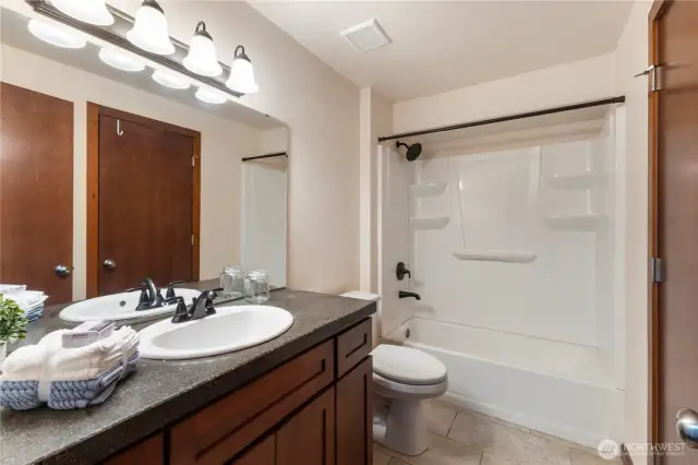 Upper floor hall bathroom
