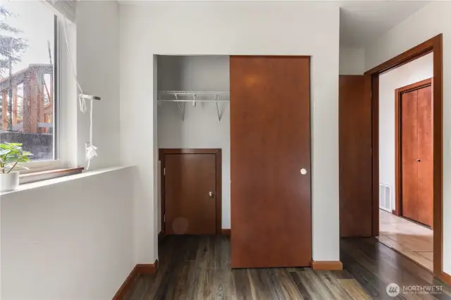 Downstairs 3rd bedroom with extra storage in closet