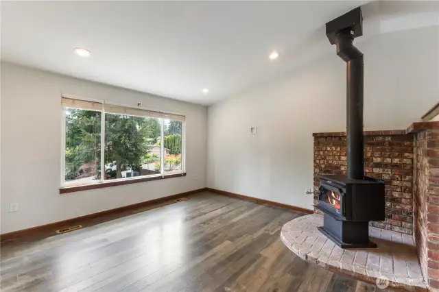 Living room is light filled yet private