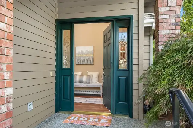 The front entry beckons you inside.