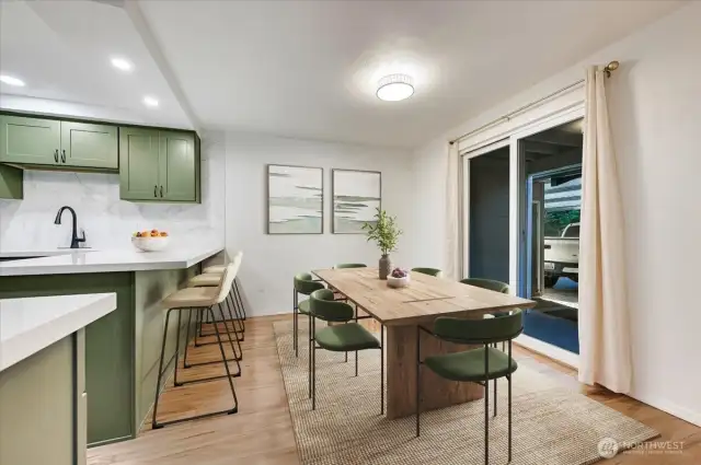 Virtually staged Dining Room
