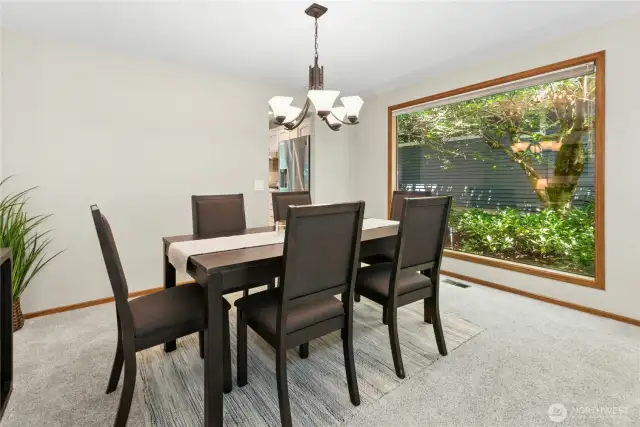 spacious dining room with picture window