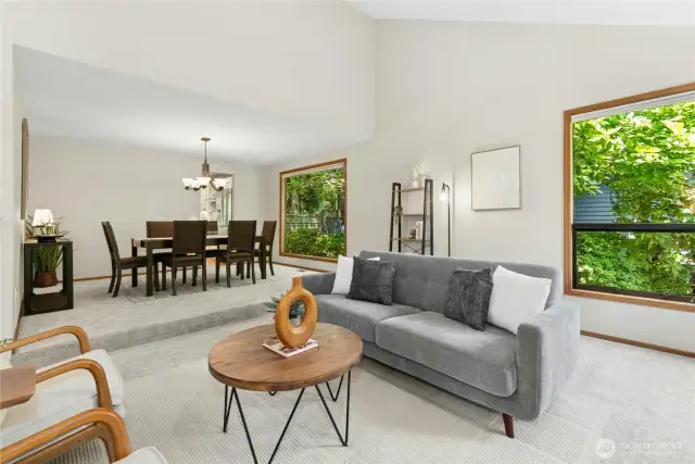 vaulted ceiling over the living room