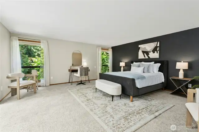 upper floor king sized primary retreat