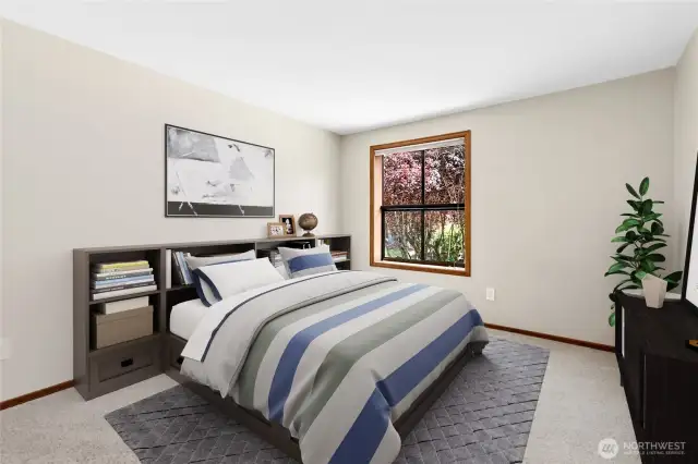 Virtually staged 4th bedroom