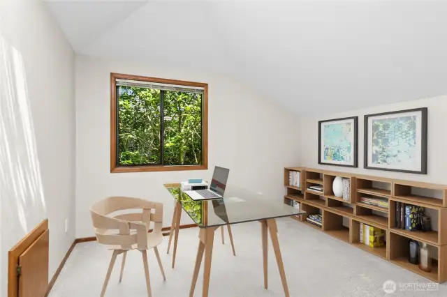 virtually staged 5th bedroom with skylight perfect craft or play room also