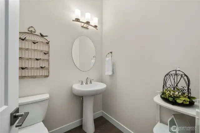 Convenient powder room.