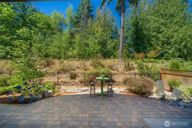 Massive hardscaped area really expands your living spaces, all while overlooking the scenic (and permanent) greenspace.