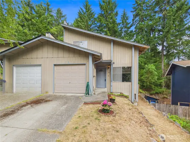 The one car garage and has plenty of room for your car and tools.