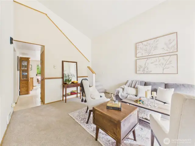 The high ceilings give this space a light and airy feel.