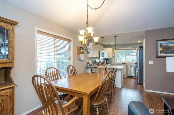 Plenty of space in the dining area for dinners and celebrations.