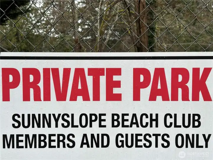 Private beach park