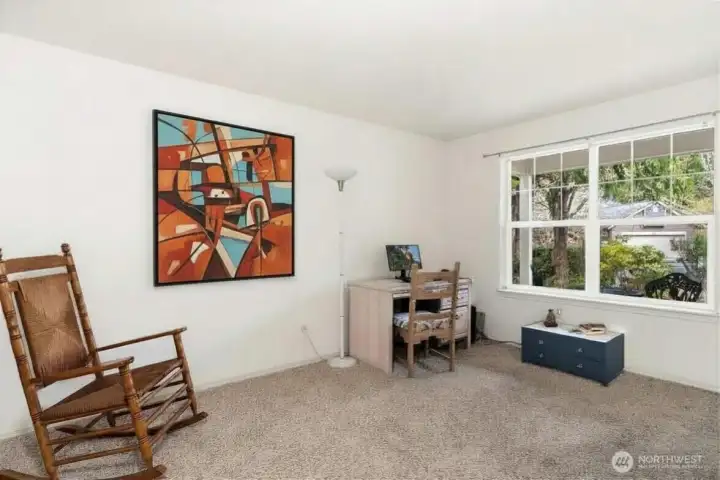 Office has views of the entry - can easily function as a media room or flex space - virtually staged