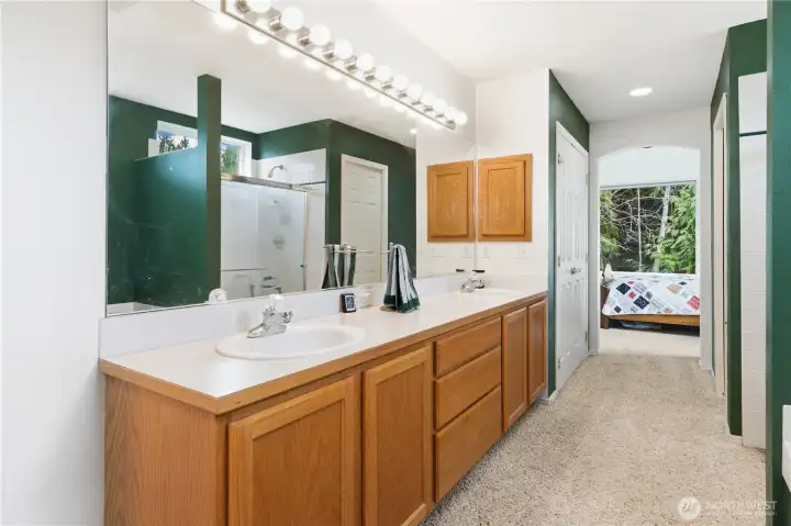 double asking vanity and separate shower, tub, water closet and walk-in closet make the primary suite a true suite