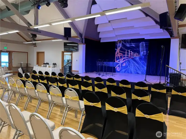 Bay Club auditorium - ready for a show