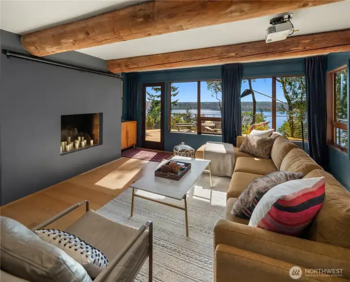 ...or skip the movie and make a fire in the fireplace. ...or skip the movie and make a fire in the fireplace.