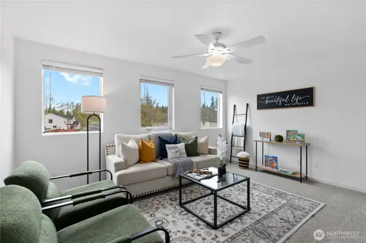 Oversized 3rd bedroom, functions as a flex space