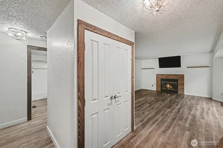 Spacious entry closet