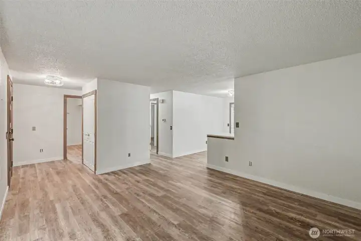 Updated flooring installed over original oak floors