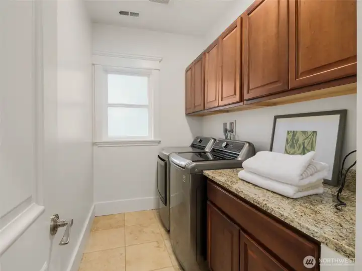 Upper level laundry room