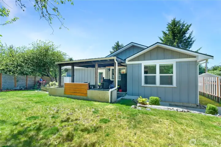 Rear view of home