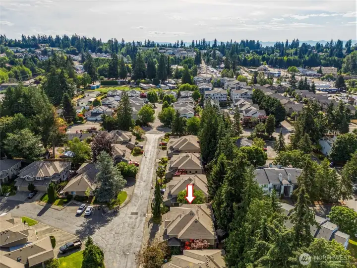 Private cul-de-sac location with ample visitor parking nearby.