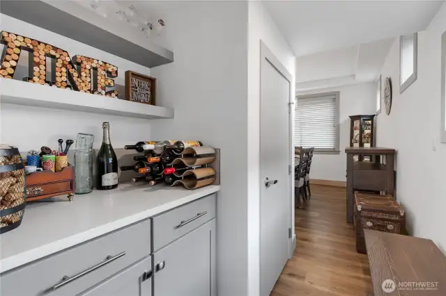 Pantry area off kitchen.