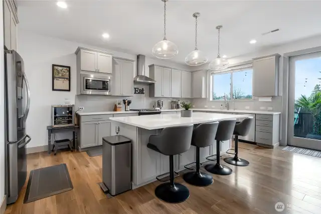 Spacious kitchen with large island