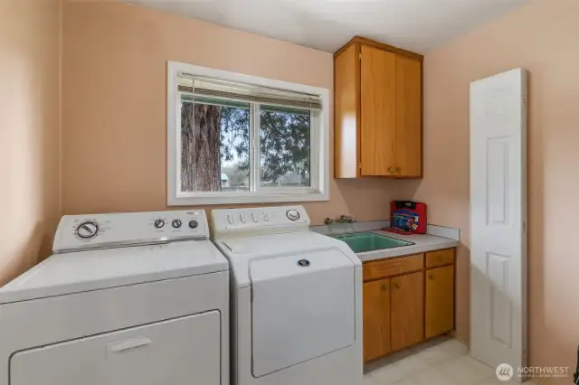 laundry area w door to back yard