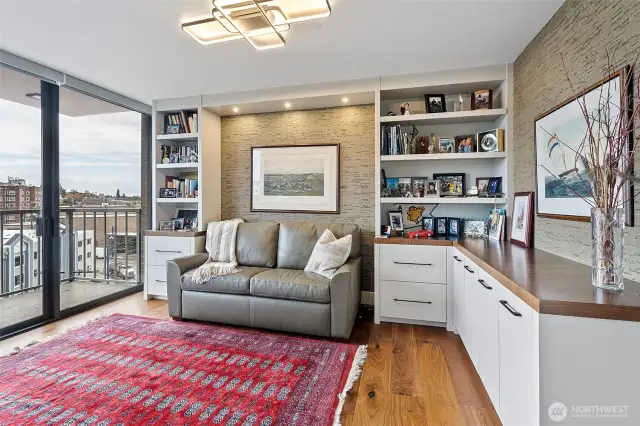 2nd bedroom is currently used an office with custom b uilt-ins.