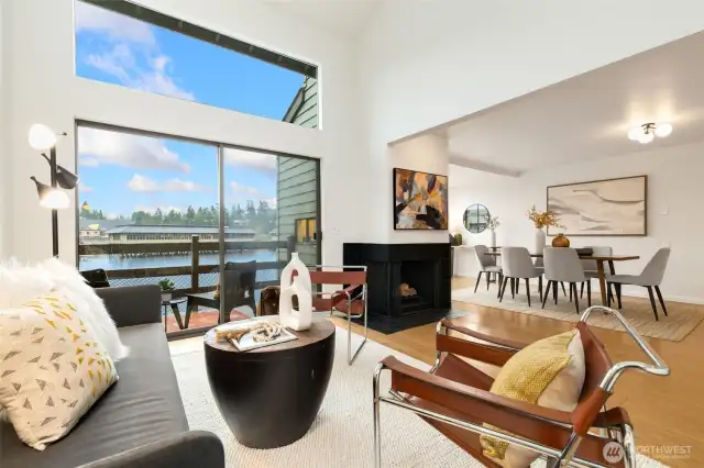 Lake views, floor-to-ceiling windows, vaulted ceilings, tons of natural light & inviting spaces—ideal for relaxing or entertaining