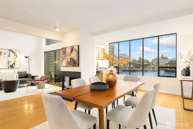Lake views, floor-to-ceiling windows, vaulted ceilings, tons of natural light & inviting spaces—ideal for relaxing or entertaining
